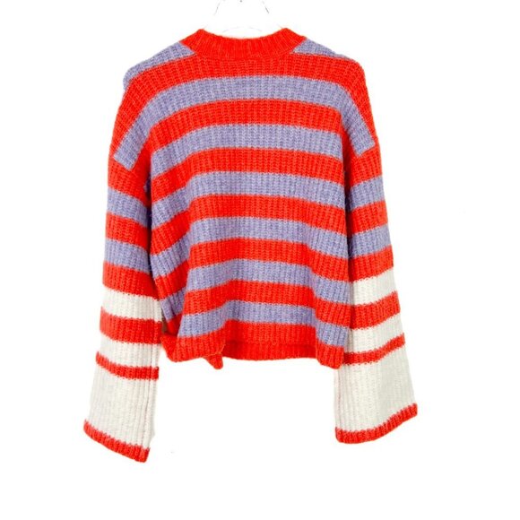 Y.A.S Jacaranda Knit Sweater Oversized Striped Wide Sleeve Size XS T2814 - Picture 9 of 11